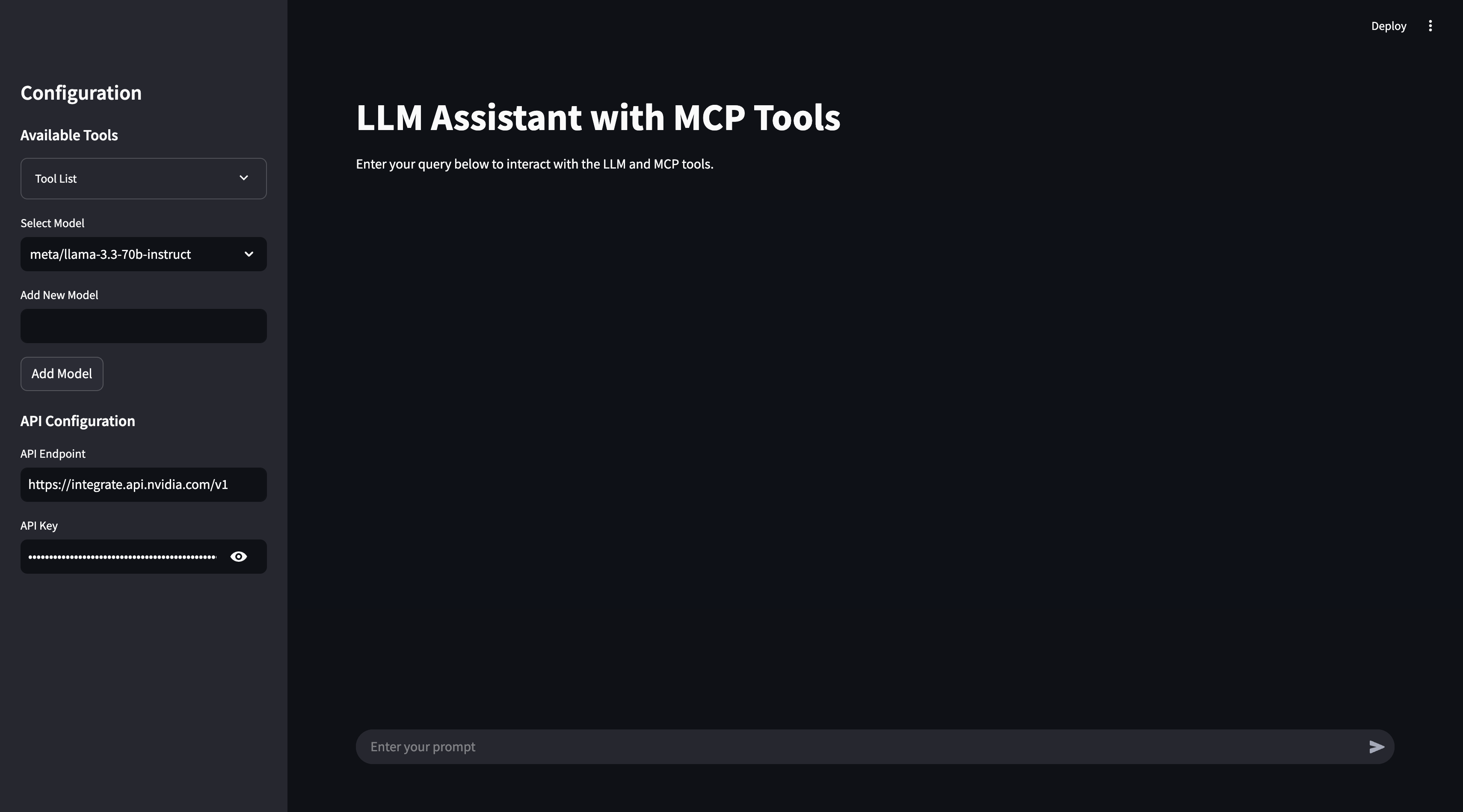 LLaMa-MCP-Streamlit screenshot