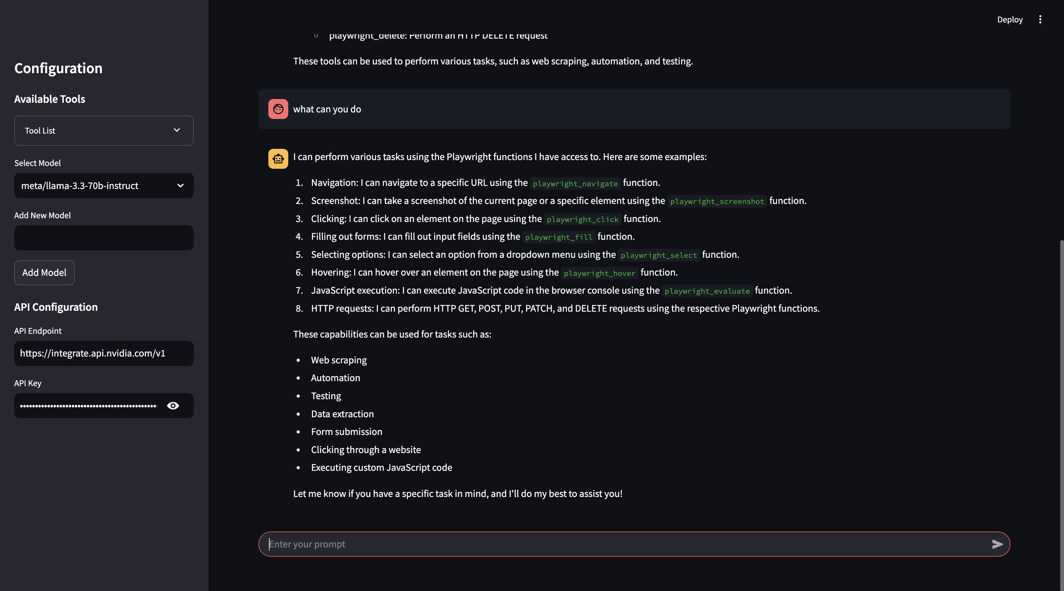 Chat (What can you do?) Screenshot