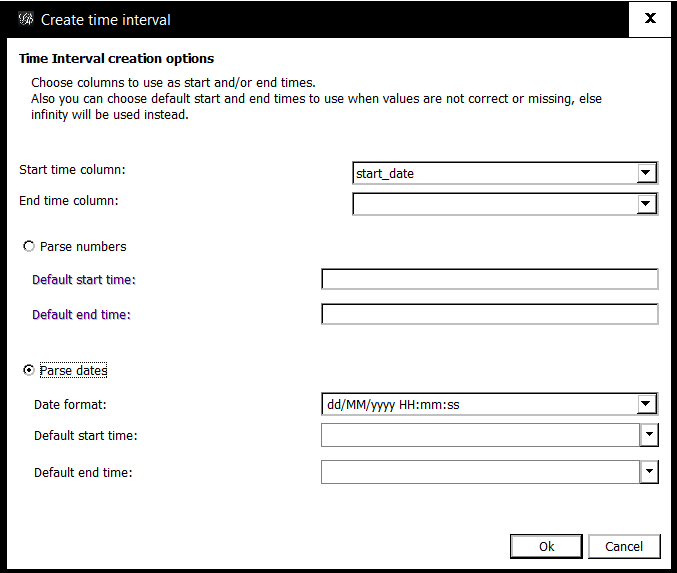 Image of Correctly Chosen Options in Gephi's Create Time Interval Popup