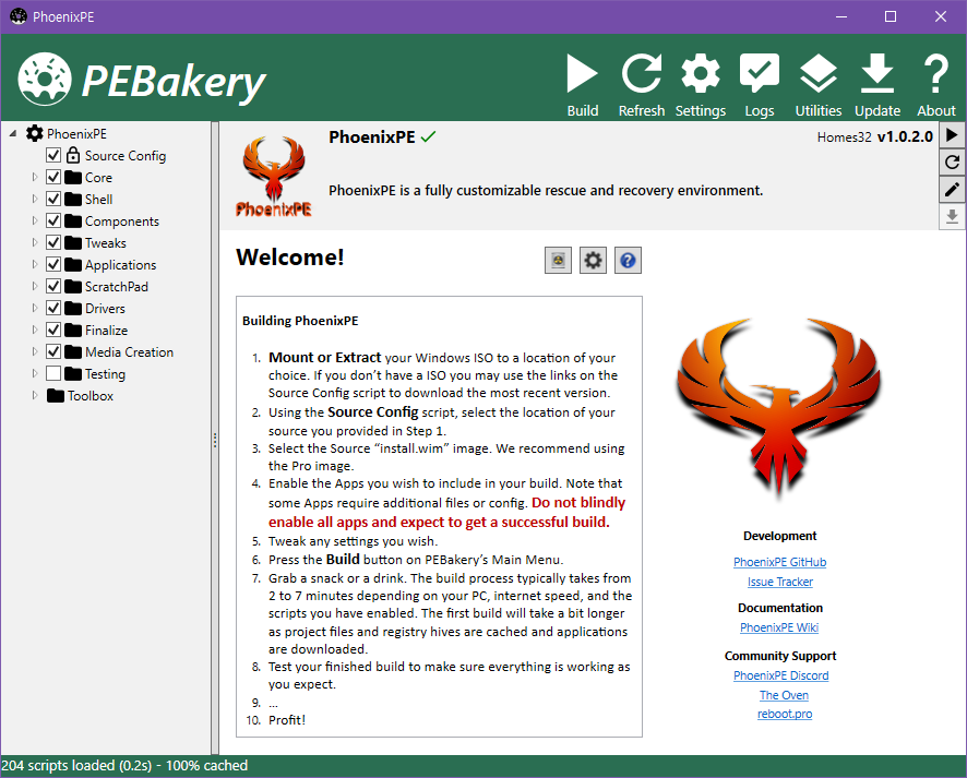 PhoenixPE with PEBakery v1.0.0