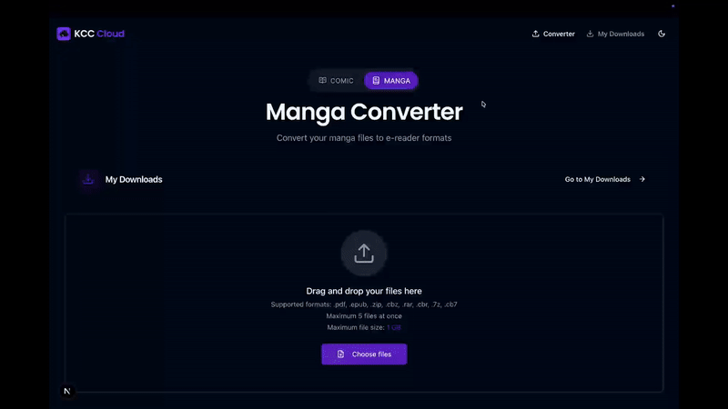 Main conversion page — Desktop
