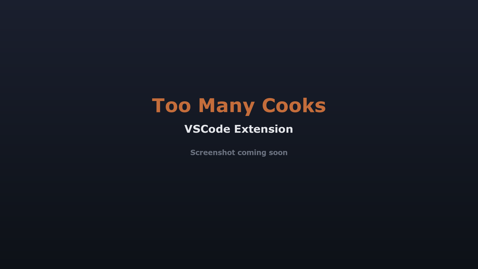 Too Many Cooks VSCode Extension dashboard