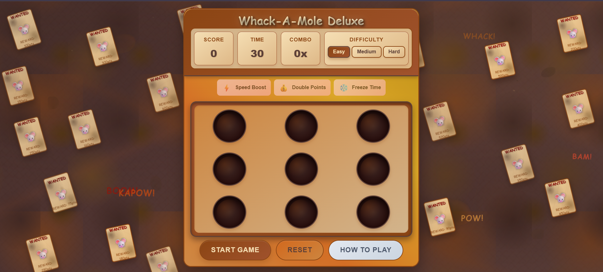 Whack-A-Mole Deluxe Game Screenshot