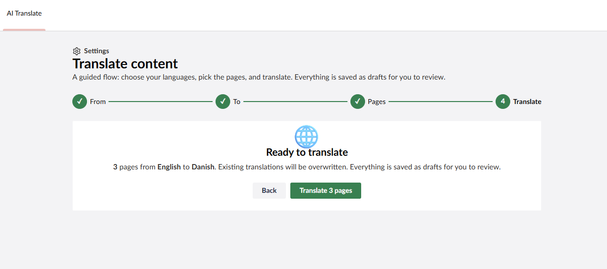Step 4 – translate and review