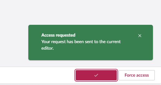 Access requested confirmation