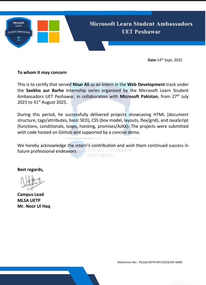 MLSA Certificate