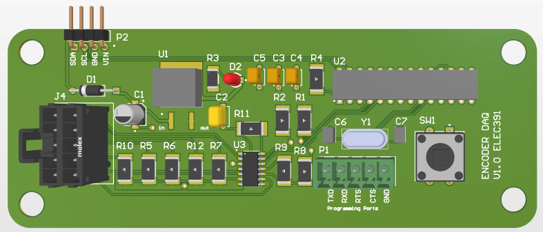 Encoder Board 3D Render