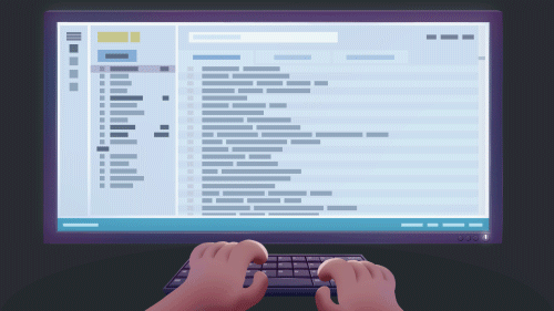 Someone is working on their computer as a man appears on the screen offering money.