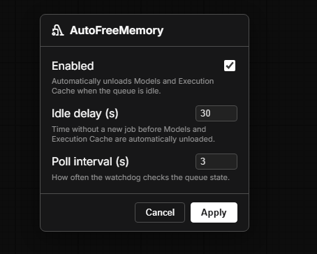 AutoFreeMemory popup