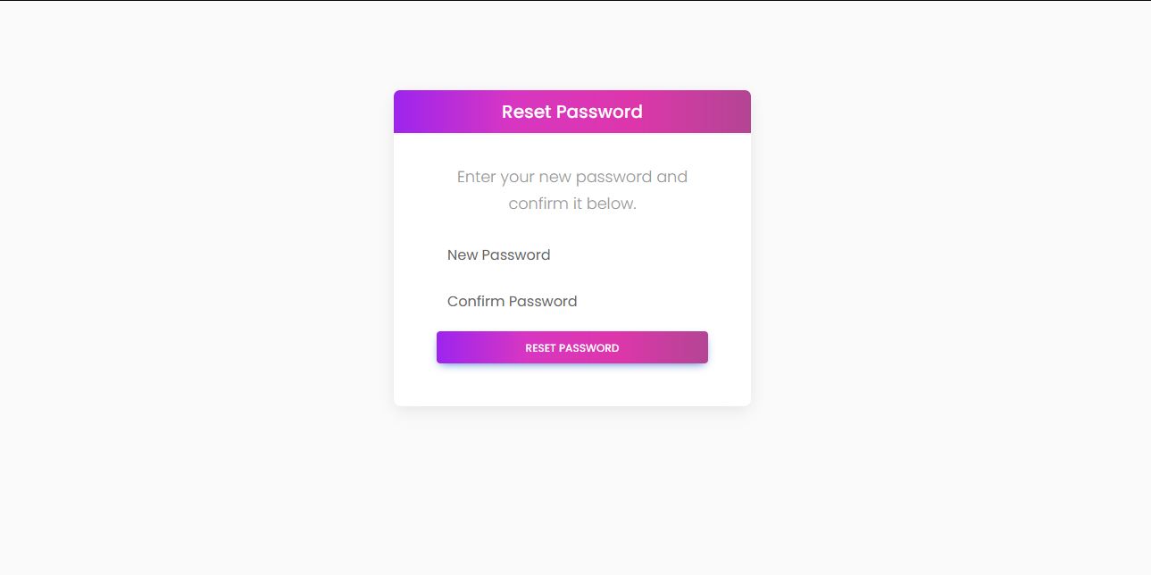 Password Reset Error