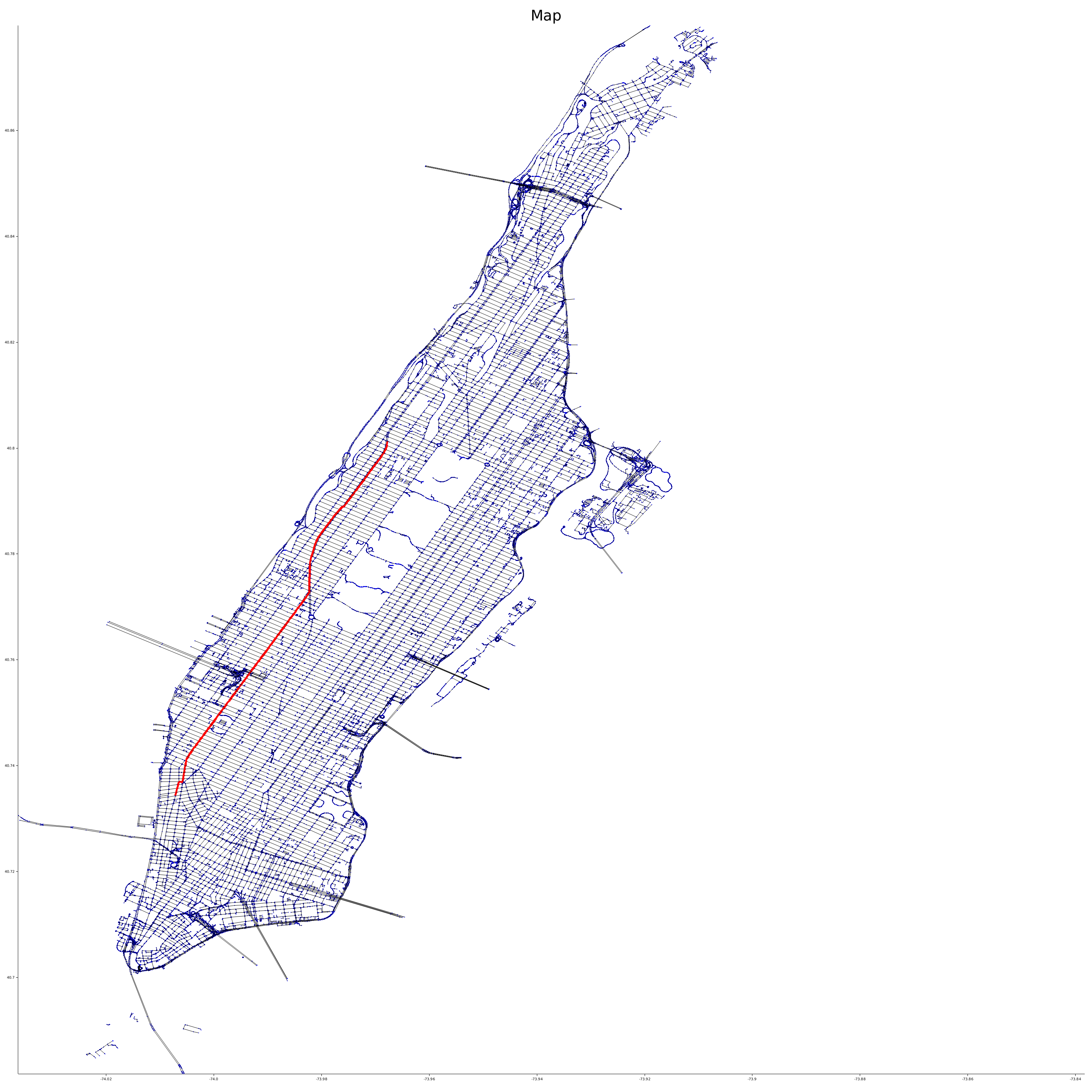 Example of A* path on Manhattan