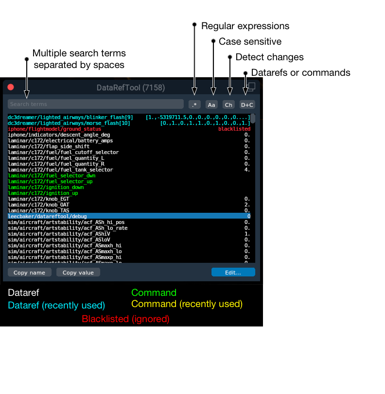 Screenshot of data ref tool