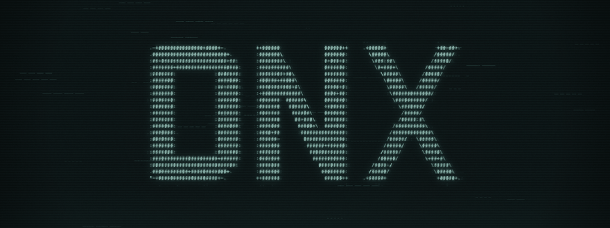 The DNX boot screen: the letters DNX drawn in ASCII on a dark CRT