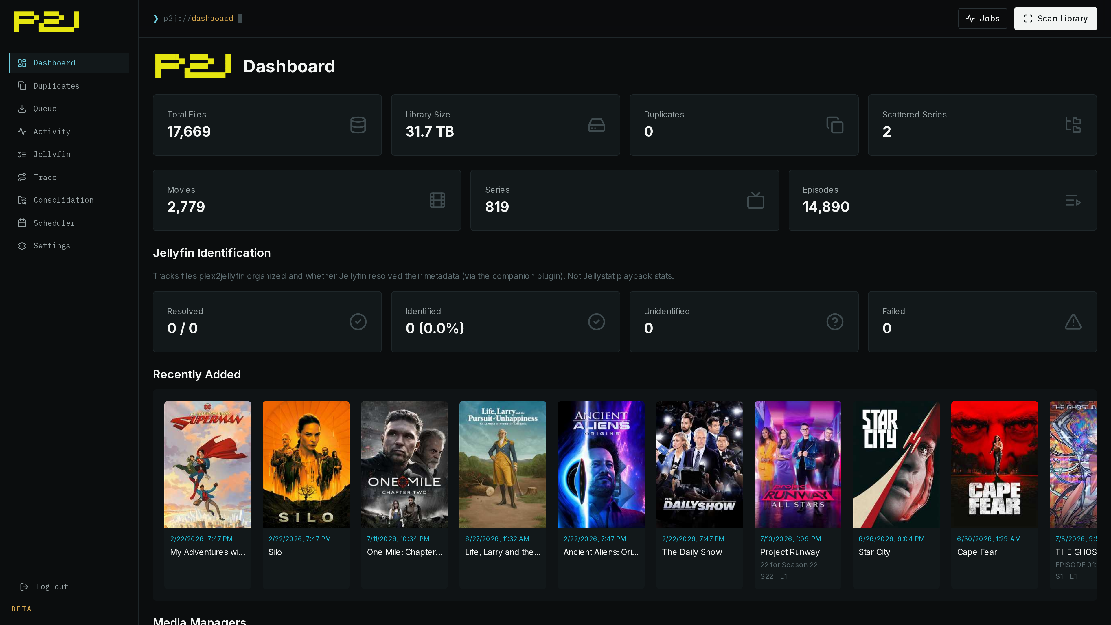 plex2jellyfin dashboard