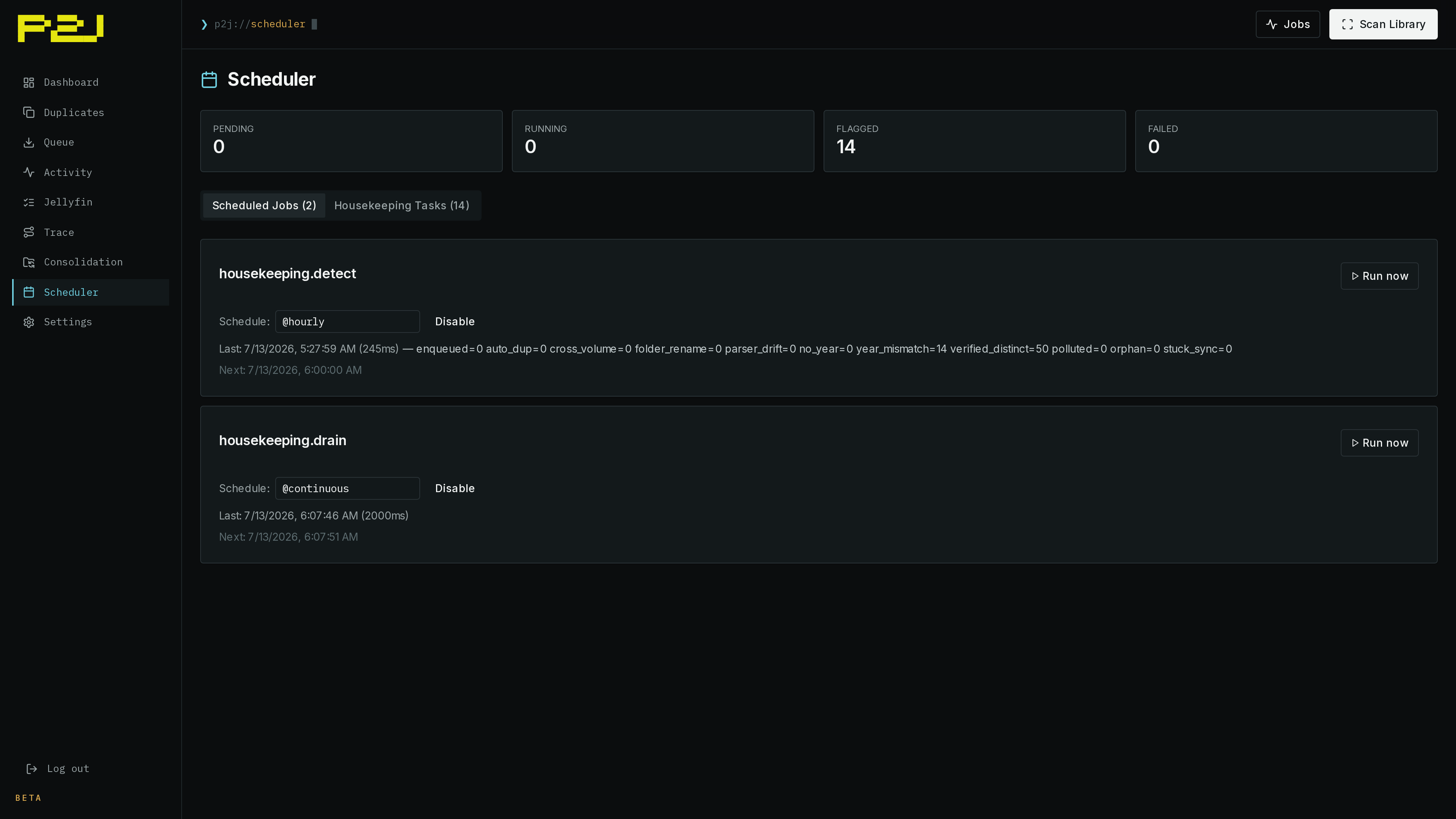 plex2jellyfin scheduler view