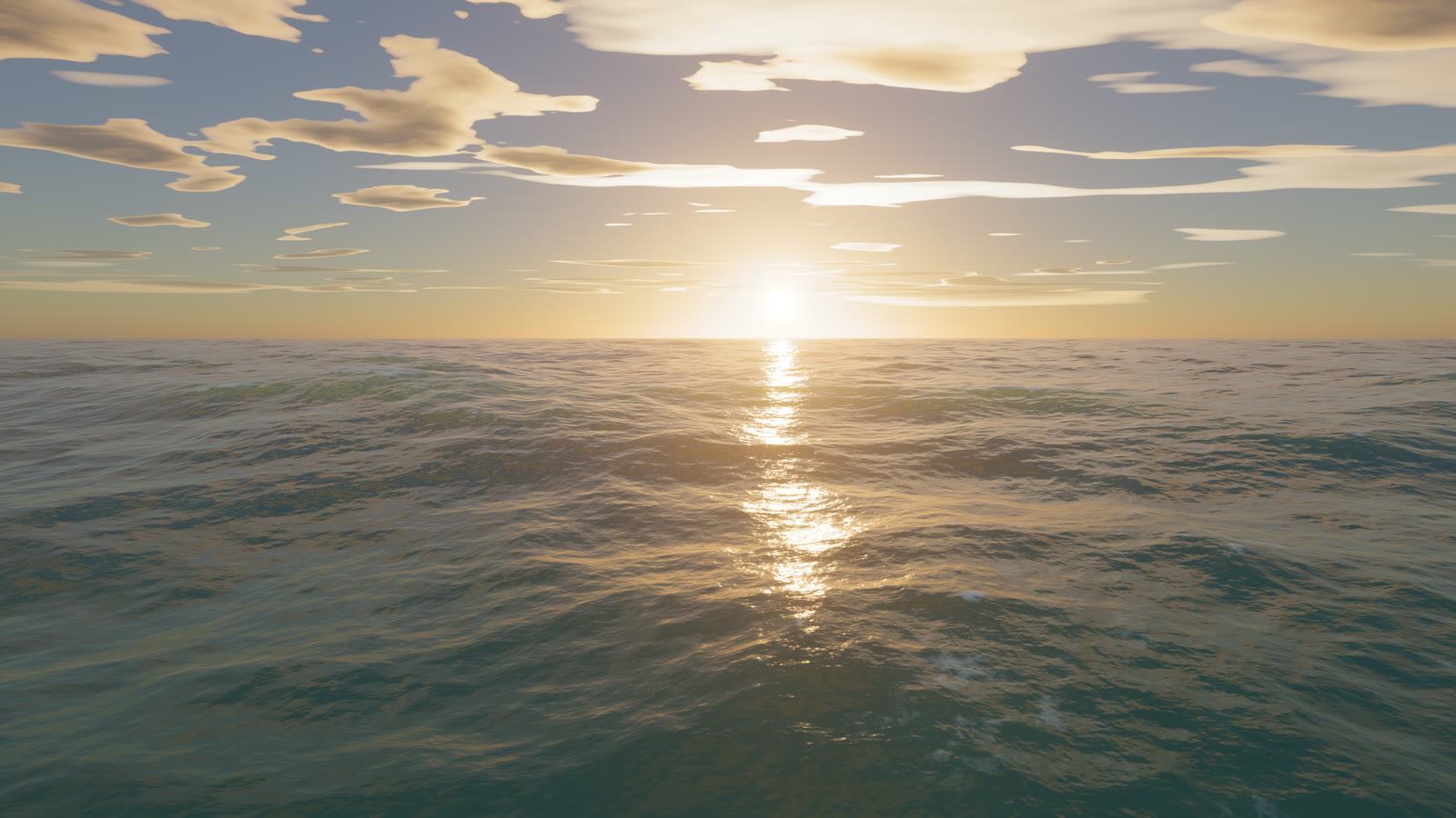 Looking toward the sun from 2.4 m above the water