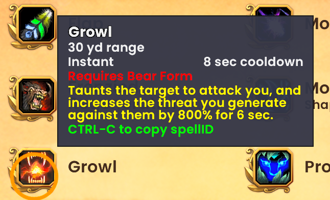 Spell Preview