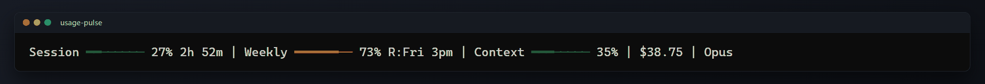 The update indicators: a new Usage Pulse release, and a new Claude Code release
