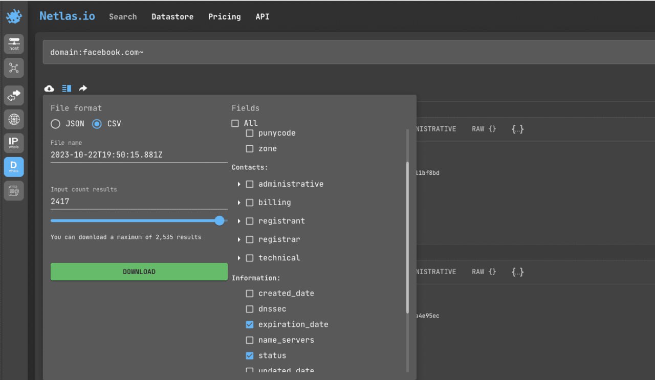 Domain fuzzy search import