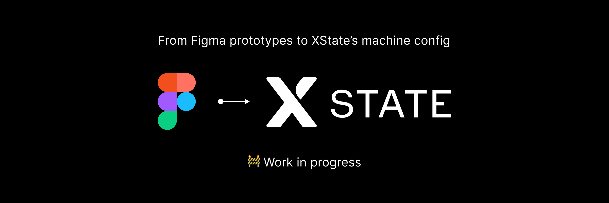 Plugin's logo reporting "From Figma prototypes to XState’s machine config"