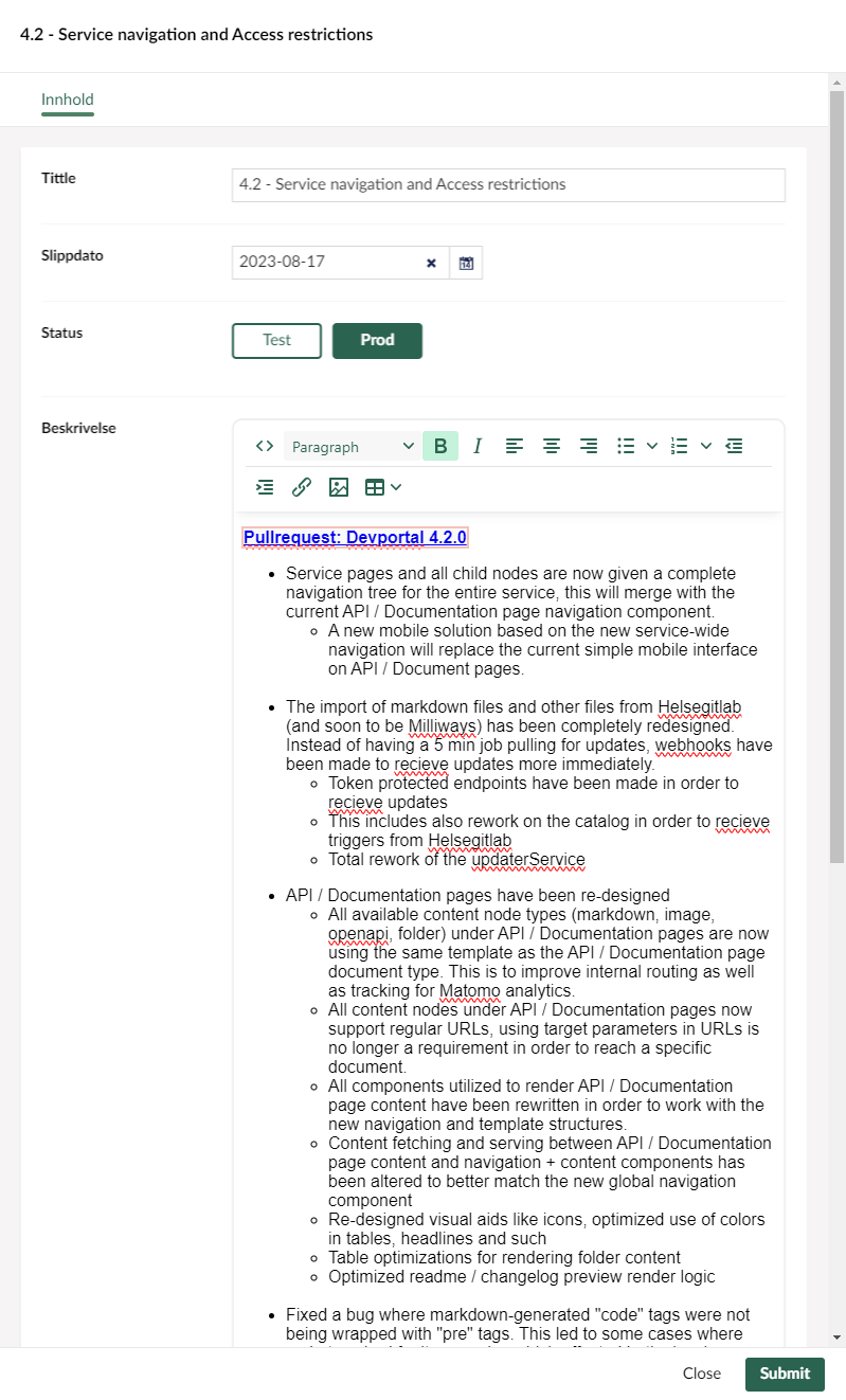 The minor version editor