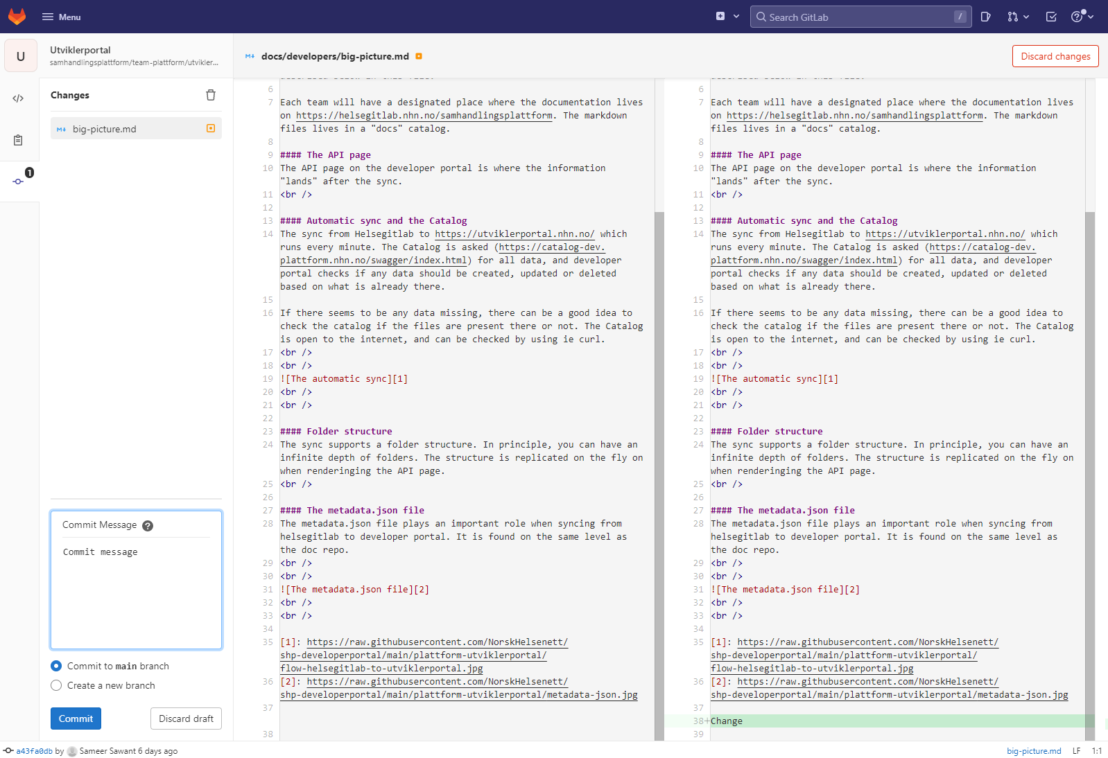 Commit files directly from Milliways