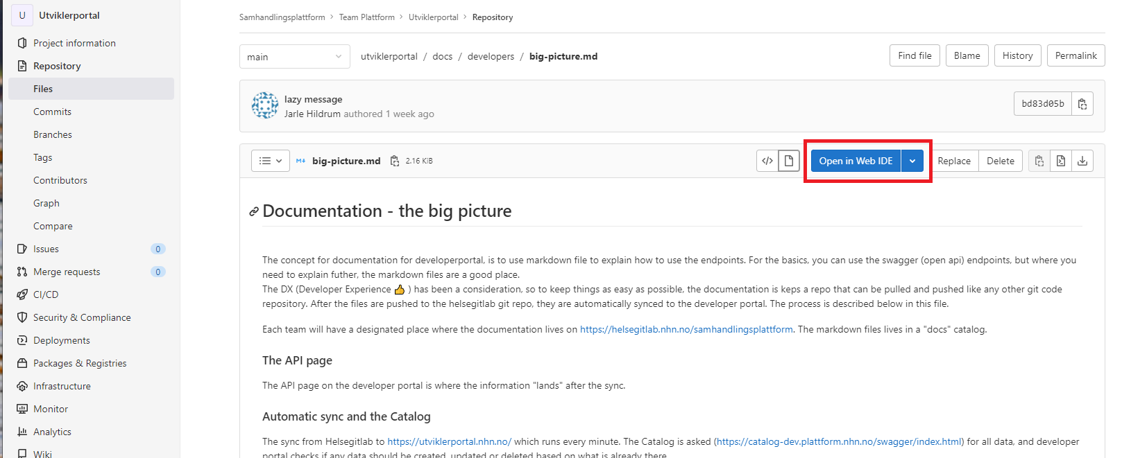 Open in Web IDE