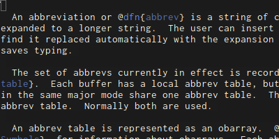 Abbrevs texinfo