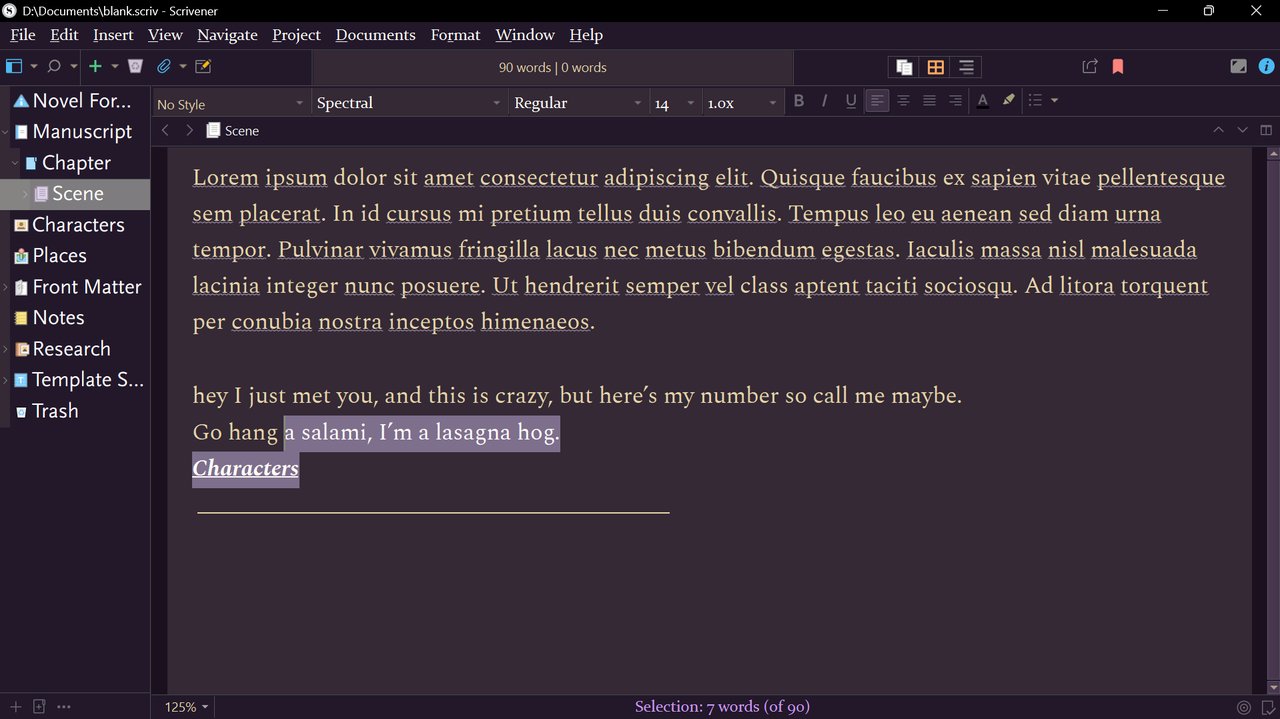 Majima theme for Scrivener