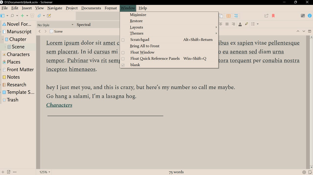Sea Glass Archive theme for Scrivener