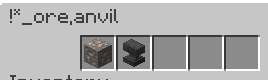 A screenshot of a hopper's inventory, with the name "!*_ore,anvil"