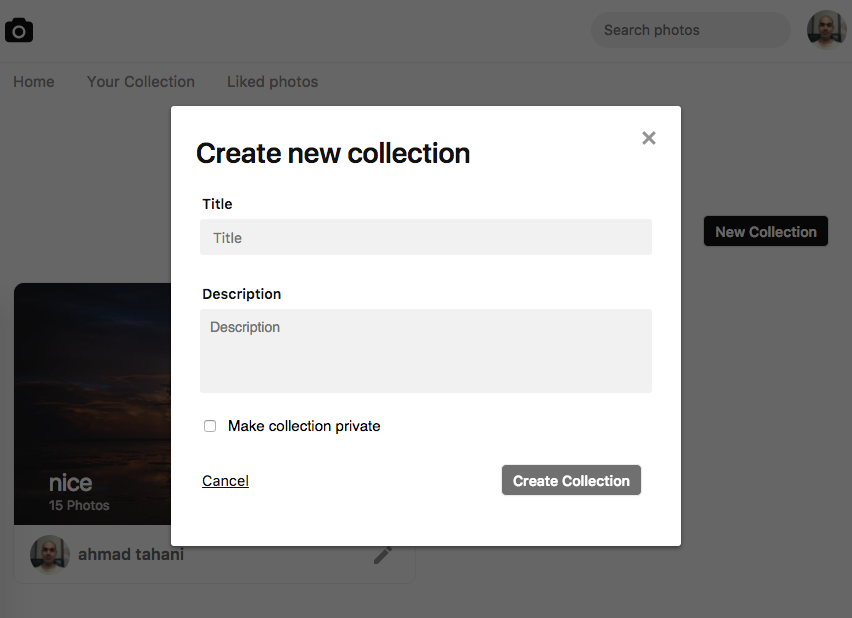 Create New Collection Dialog