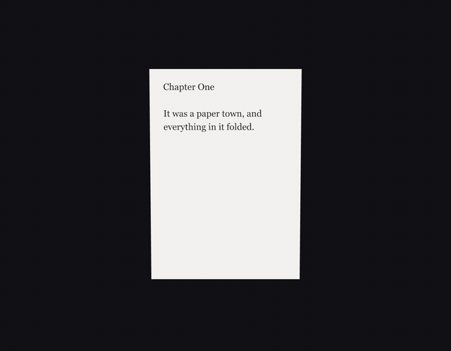 A page turning on its spine
