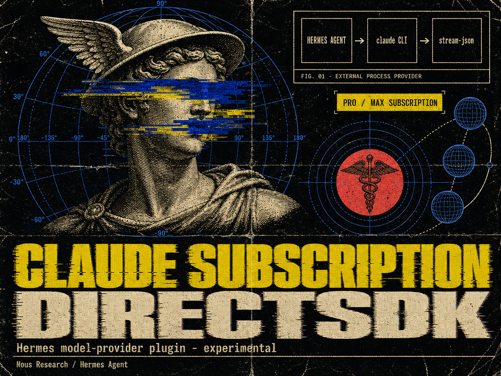 Claude Subscription DirectSDK — a Hermes model-provider plugin: Hermes → claude CLI → stream-json, on your Claude Pro/Max subscription