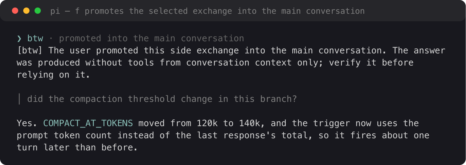The promoted exchange in the main transcript