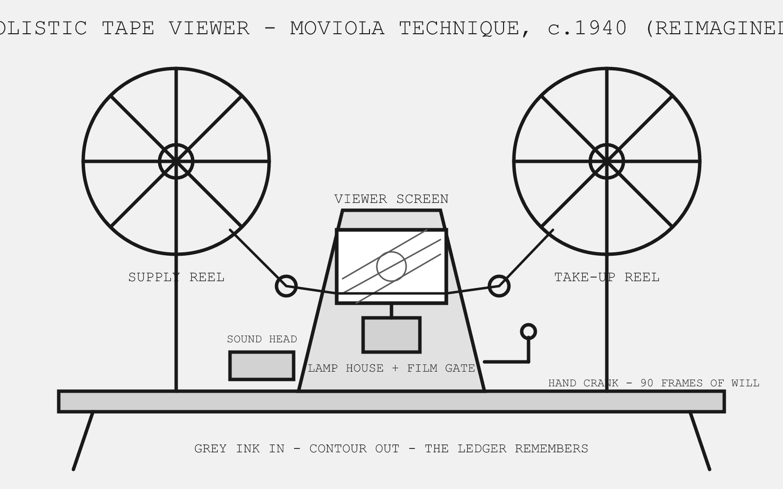 Holistic Tape viewer schematic rendered with the Standard Moviola preset