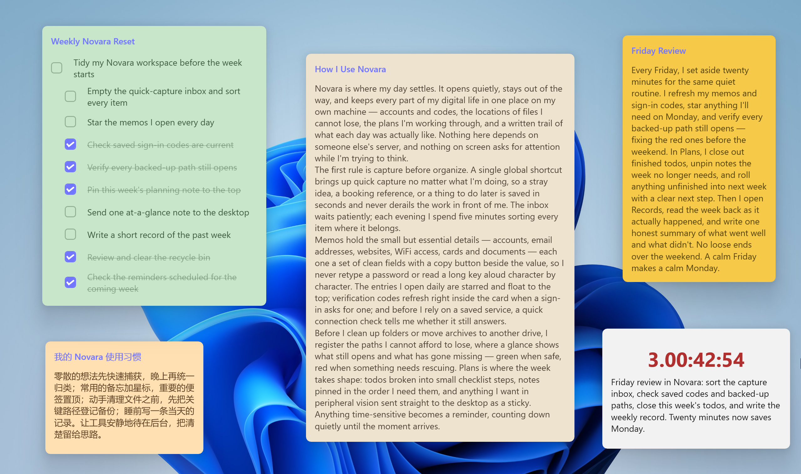 Desktop sticky note