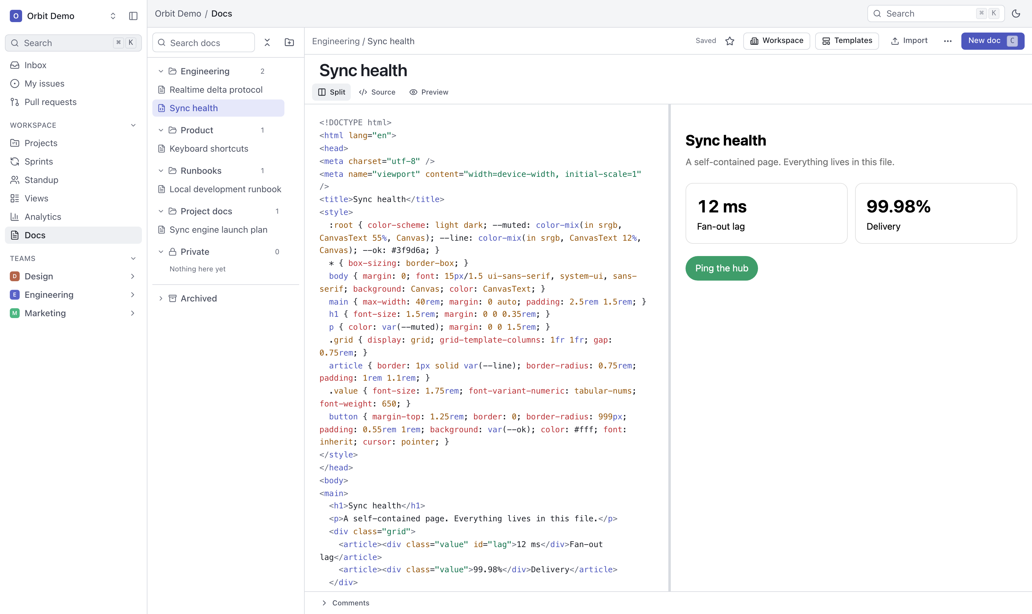 HTML page, light theme