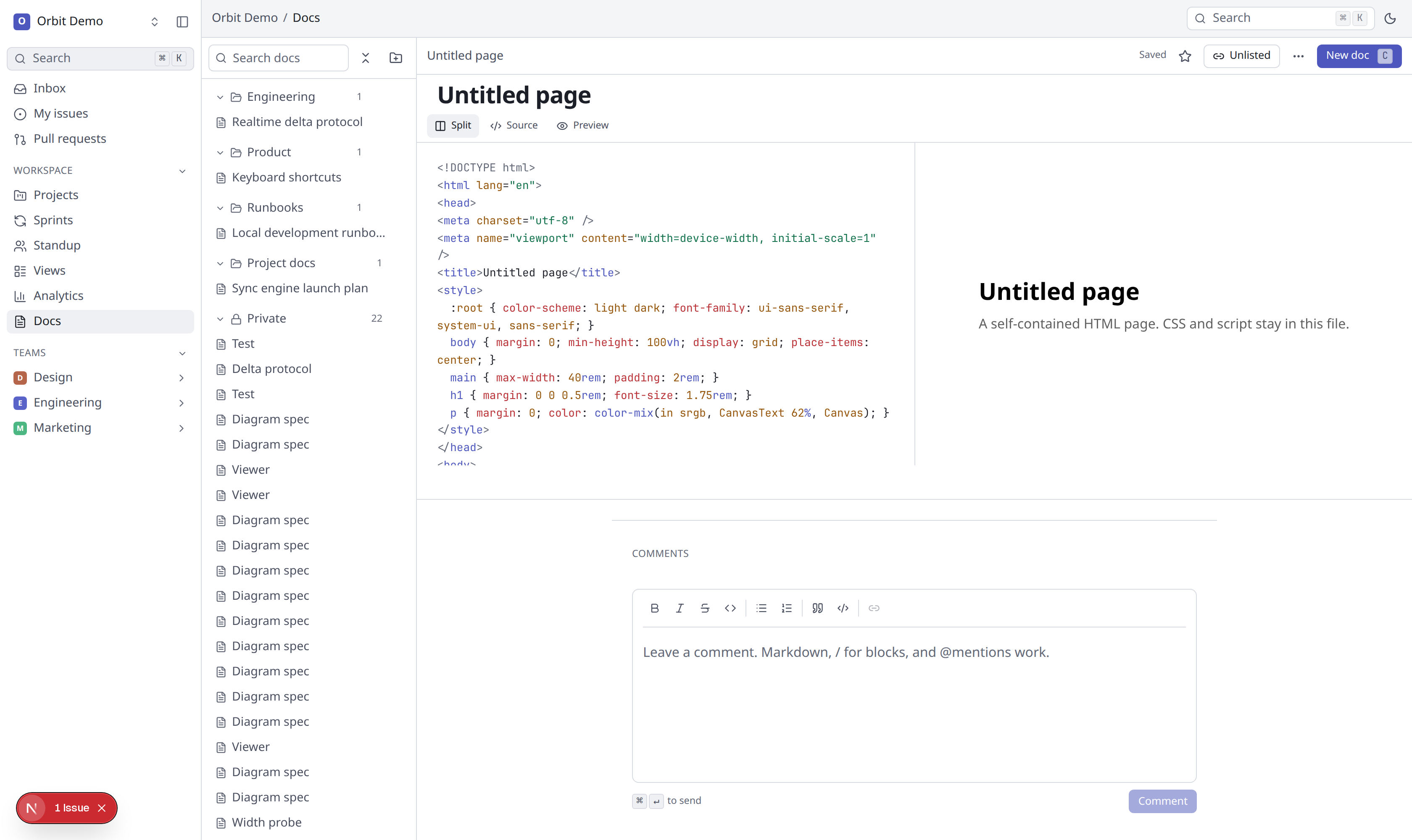 HTML page, light theme