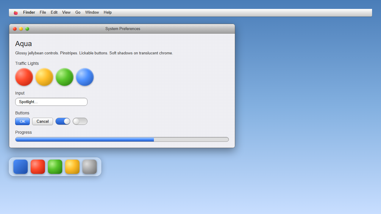 Mac OS X Aqua UI