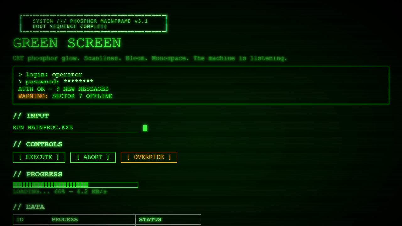 CRT Phosphor UI