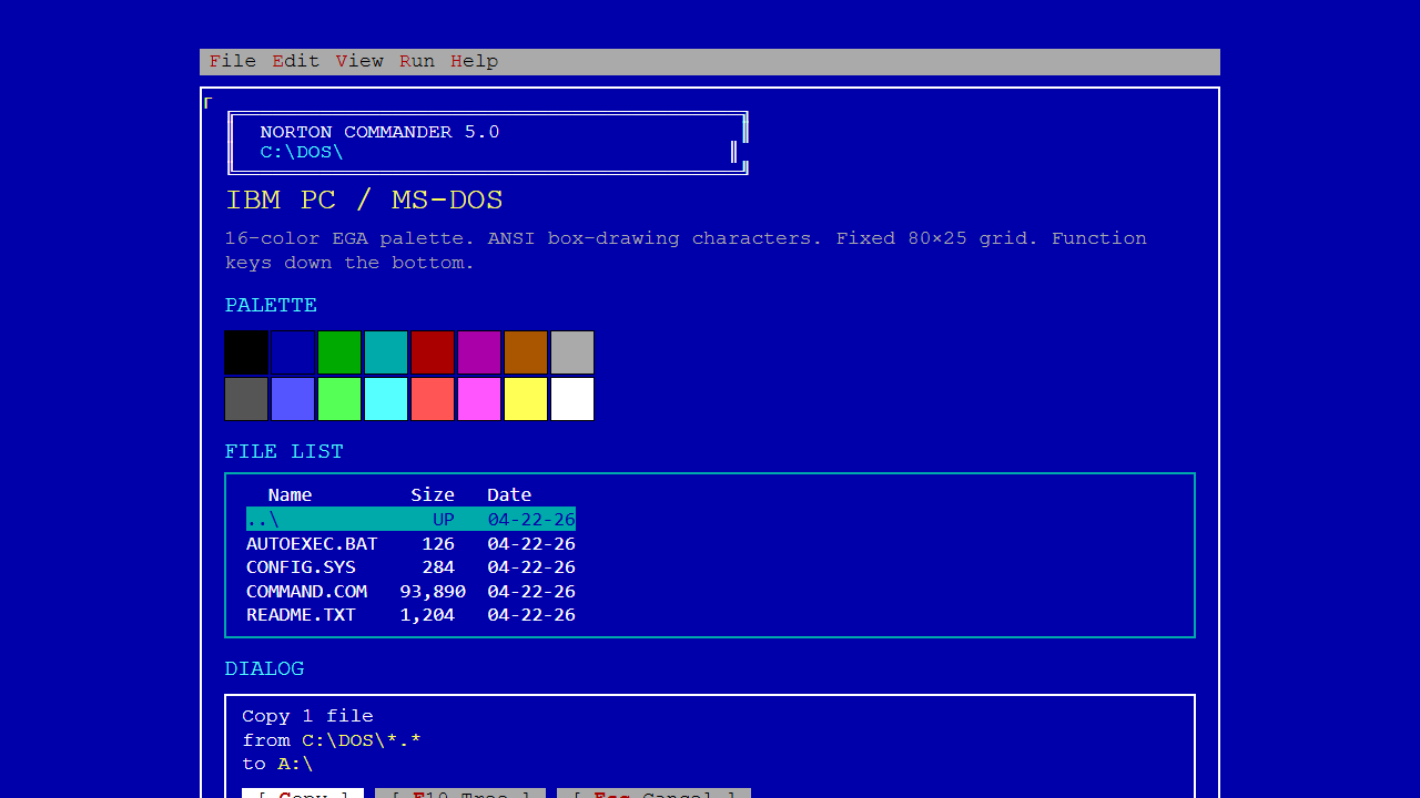 DOS CGA UI