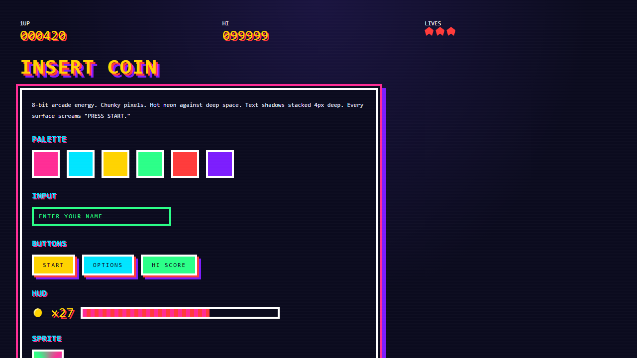 8-Bit Arcade UI
