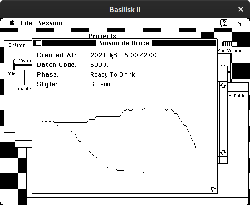 Screenshot of the session view