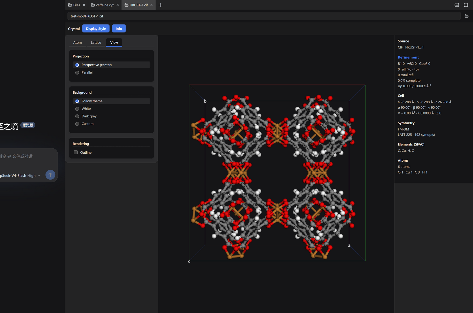 Dark theme — canvas background and all panels follow the harness dark mode