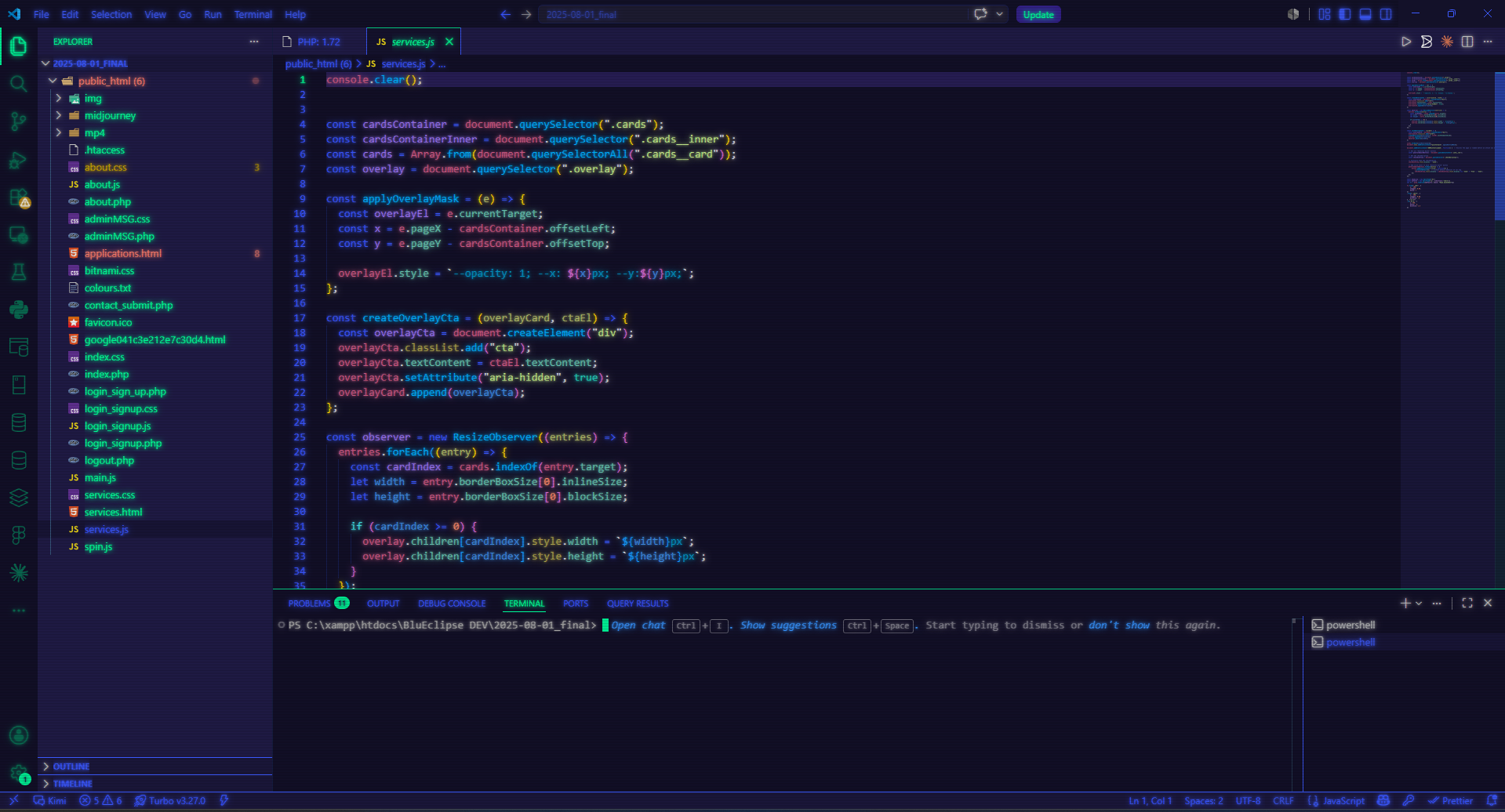 RetroCRT running in VS Code