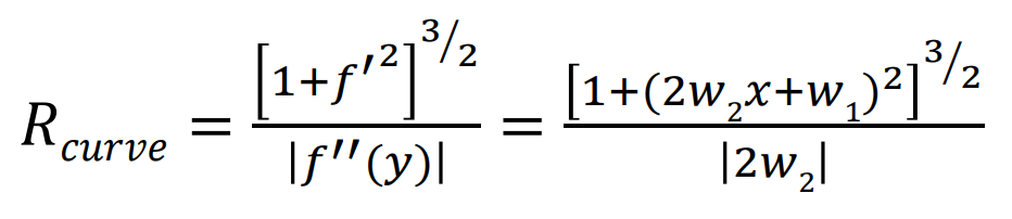 Formula curve radius calculation