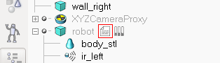 Image of the robot node with a script icon besides it