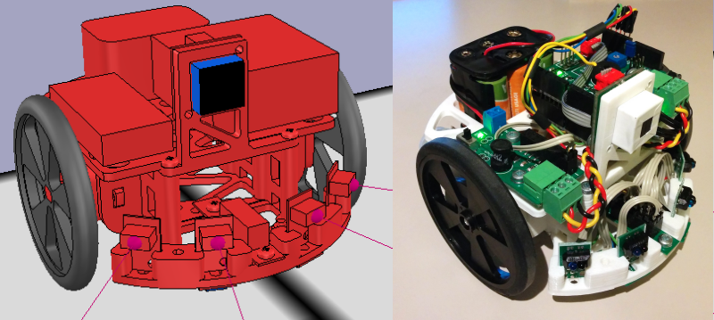 Image of the virtual and real robot side by side