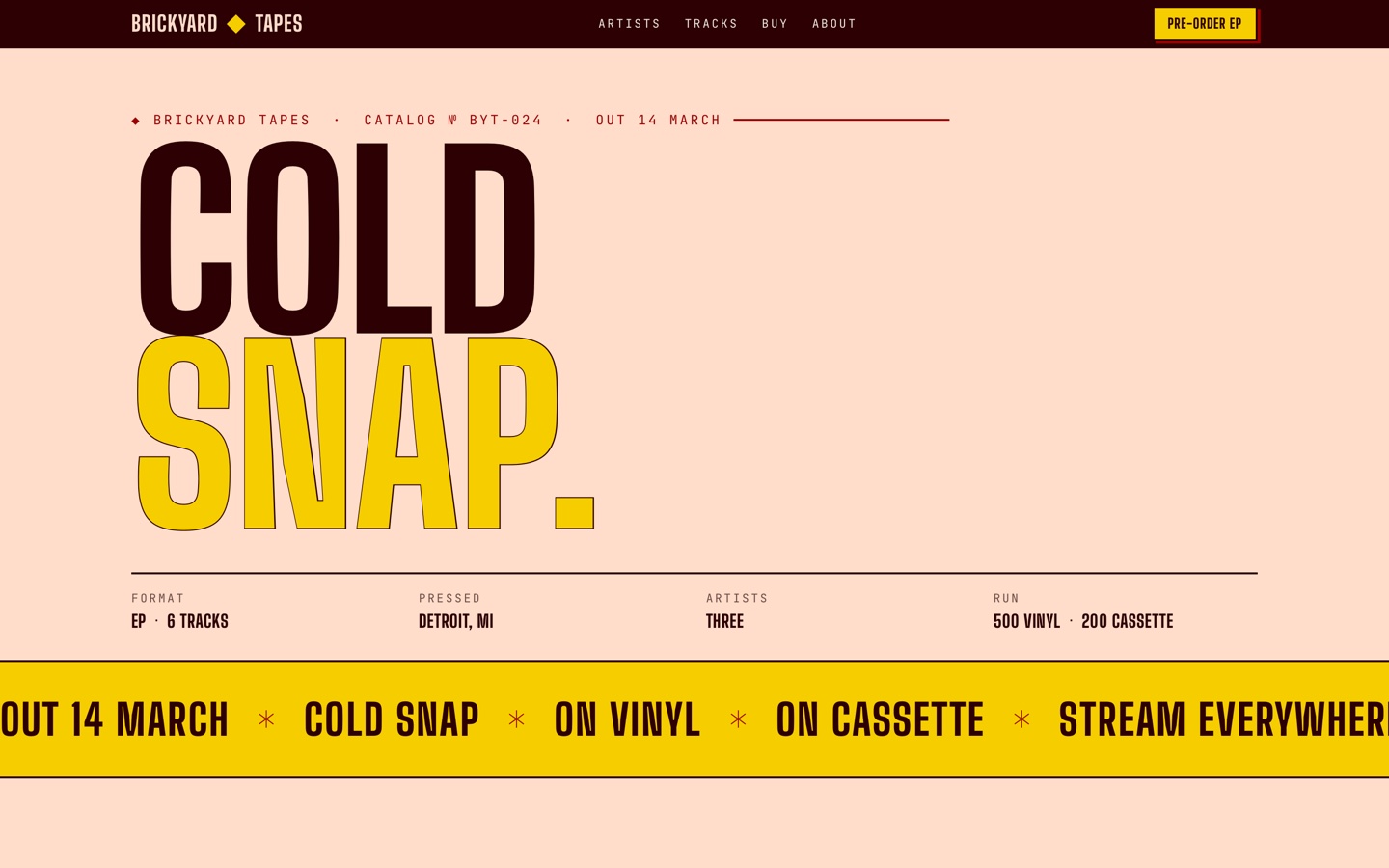 Cold Snap record-label EP hero